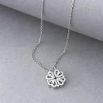 Zirconia Heart Magnetic Clover Pendant